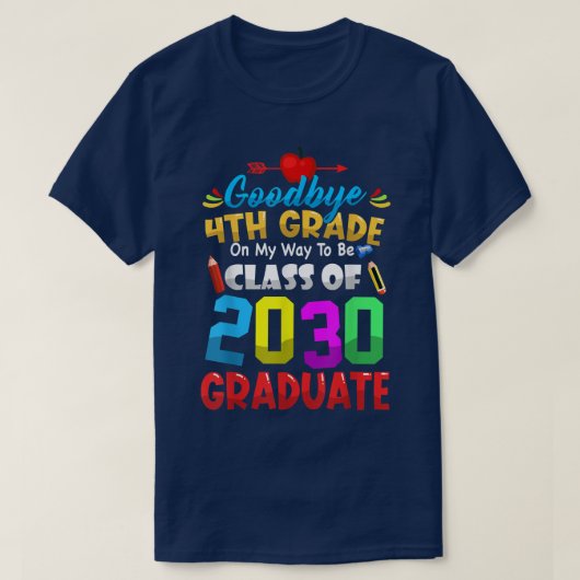 Vaarwel 4e klasse van 2033 Afstuderen Afstudeerder T-shirt (Design voorkant)