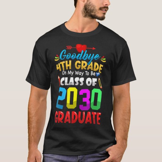 Vaarwel 4e klasse van 2033 Afstuderen Afstudeerder T-shirt (Voorkant)