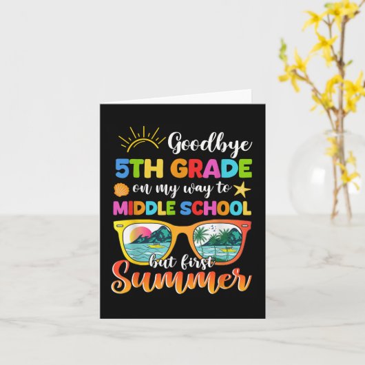 Vaarwel 5e klas Afstuderen naar middelbare school  Kaart (Gele Bloem)