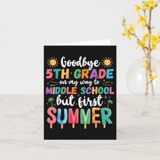 Vaarwel 5e klas Afstuderen naar middelbare school  Kaart (Gele Bloem)