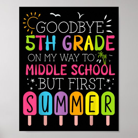 Vaarwel 5e klas afstuderen naar middelbare school  poster (Voorkant)