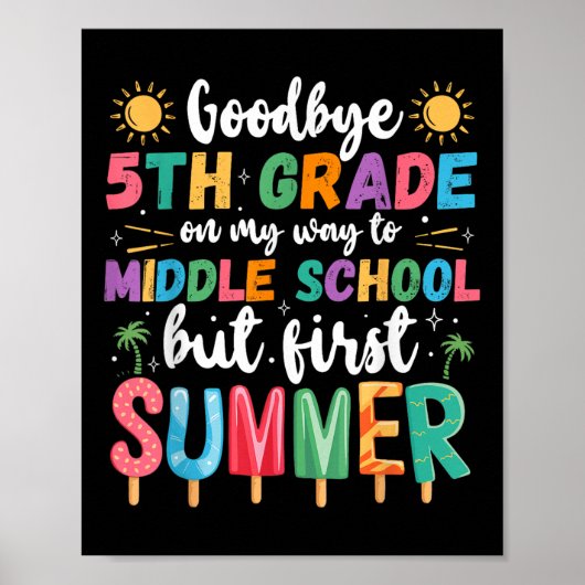 Vaarwel 5e klas Afstuderen naar middelbare school  Poster (Voorkant)