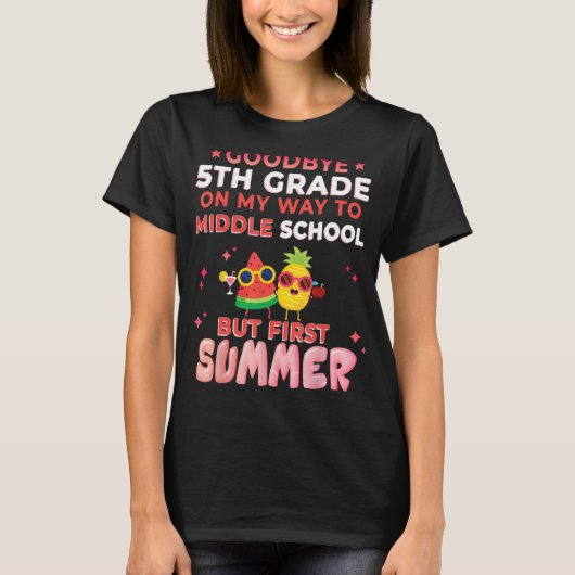 Vaarwel 5e klas Afstuderen naar middelbare school T-shirt (Voorkant)