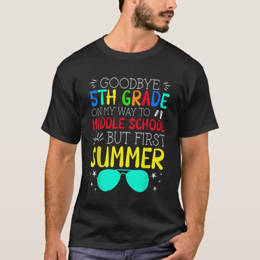 Vaarwel 5e klas Afstuderen naar middelbare school  T-shirt (Voorkant)