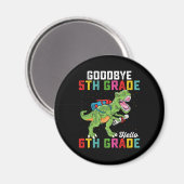 Vaarwel 5e klas Hallo 6e klas T Rex dinosaurus Magneet (Voorkant / Achterkant)