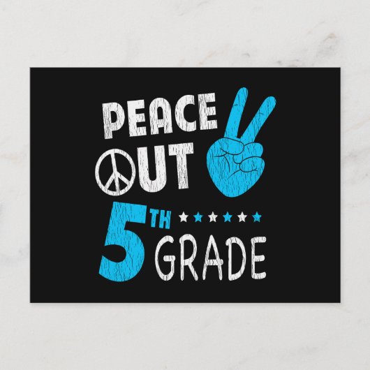 Vaarwel 5e klas laatste schooldag student briefkaart (Voorkant)