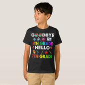 Vaarwel 6e graad Hallo 7e graad - grappige leraar T-shirt (Voorkant volledig)