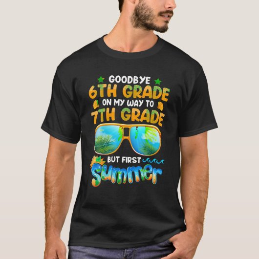 Vaarwel 6e klas Afstuderen Hallo naar 7e klas T-shirt (Voorkant)
