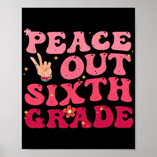 Vaarwel 6e klas laatste schooldag student kind poster (Voorkant)