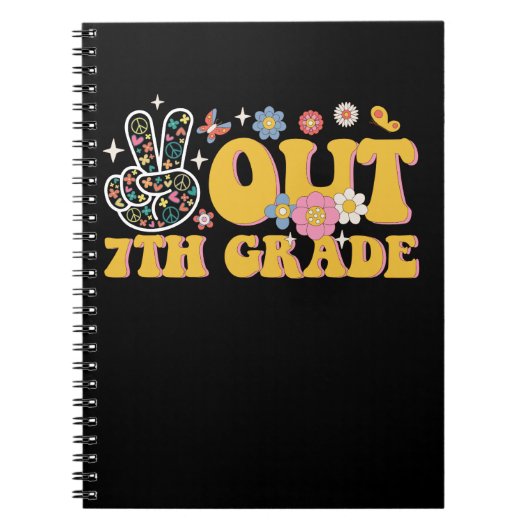 Vaarwel 7e klas Groovy laatste schooldag Notitieboek (Voorkant)
