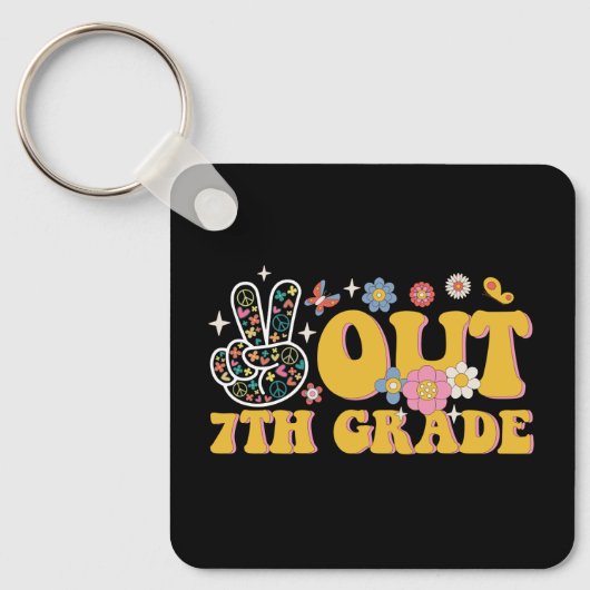 Vaarwel 7e klas Groovy laatste schooldag Sleutelhanger (Voorkant)