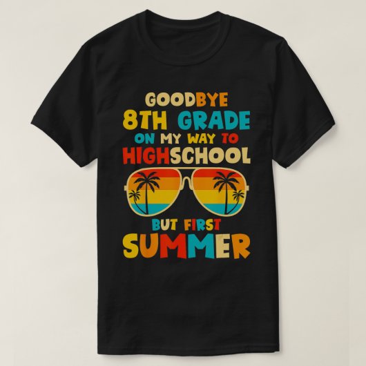 Vaarwel 8e graad Afstuderen naar Hallo S T-shirt (Design voorkant)