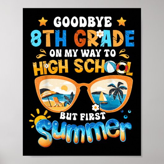 Vaarwel 8e klas op weg naar de middelbare school m poster (Voorkant)