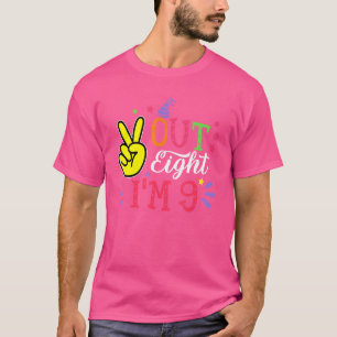 Vaarwel Acht Ik ben 9 Verjaardag 9e Jongen Meisje  T-shirt