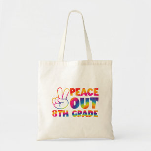 Vaarwel achtste klas tie-dye laatste dag 8e leerja tote bag