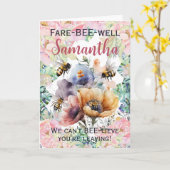 Vaarwel afscheid van Floral Bee Kaart (Gele Bloem)