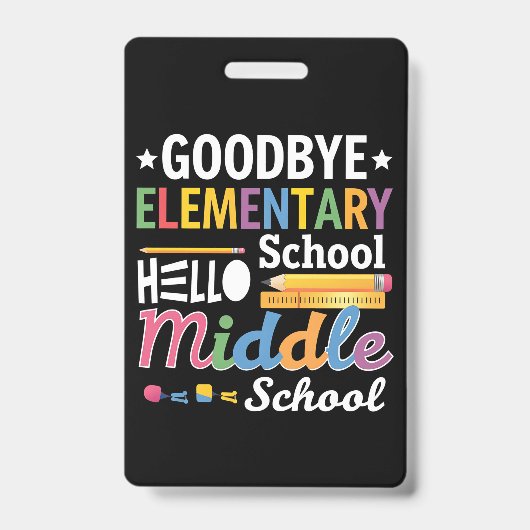 Vaarwel basisschool hallo middelbare school badge (Voorzijde)