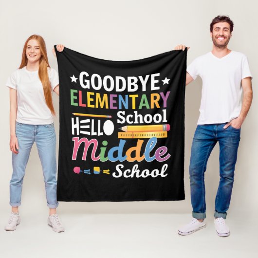 Vaarwel basisschool hallo middelbare school fleece deken (In situ)
