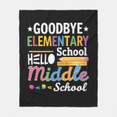 Vaarwel basisschool hallo middelbare school fleece deken (Voorkant)