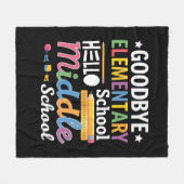 Vaarwel basisschool hallo middelbare school fleece deken (Voorkant (Horizontaal))