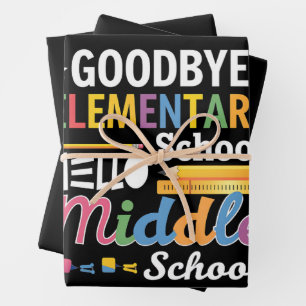Vaarwel basisschool hallo middelbare school inpakpapier vel