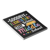 Vaarwel basisschool hallo middelbare school notitieblok (Schuin)