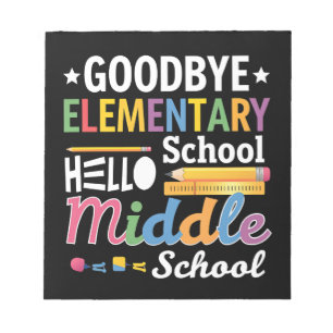 Vaarwel basisschool hallo middelbare school notitieblok