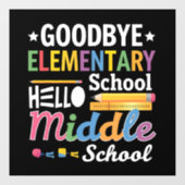 Vaarwel basisschool hallo middelbare school raamsticker (Vel)