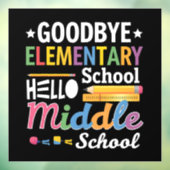Vaarwel basisschool hallo middelbare school raamsticker (Vel 3)