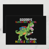 Vaarwel Basisschool Hallo Middelbare School T Rex Kaart (Voorkant / Achterkant)