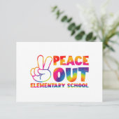 Vaarwel Basisschool Tie Dye Laatste Dag  Bedankkaart (Staand voorkant)