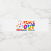 Vaarwel Basisschool Tie Dye Laatste Dag Waterfles Etiket (Enkel label)