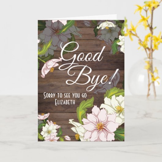 Vaarwel Bloemen Rustiek afscheid Kaart (Gele Bloem)