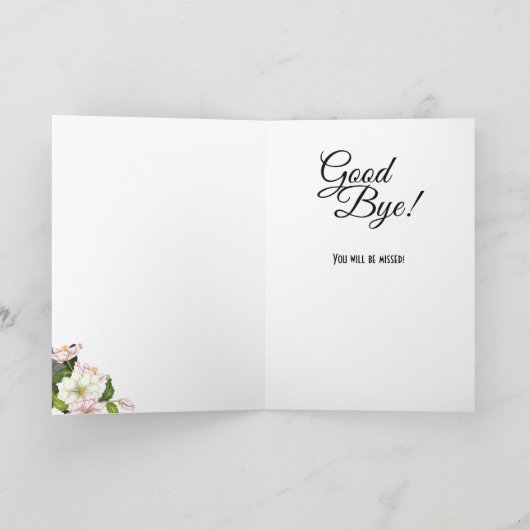 Vaarwel Bloemen Vaarwel Kaart (Binnen)