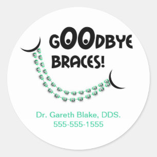 Vaarwel blokkeert Groene Orthodontist Aangepast Pa Ronde Sticker