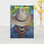 Vaarwel Cowboy Halloween Kaart (Gele Bloem)