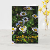 "Vaarwel de Winter, het Lege Wenskaart van het Kaart (Gele Bloem)