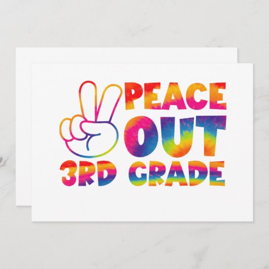 Vaarwel Derde Klas Tie-Dye Laatste Dag 3e Klas Aankondiging (Voorkant / Achterkant)