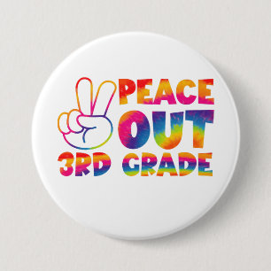 Vaarwel Derde Klas Tie-Dye Laatste Dag 3e Klas  Ronde Button 7,6 Cm