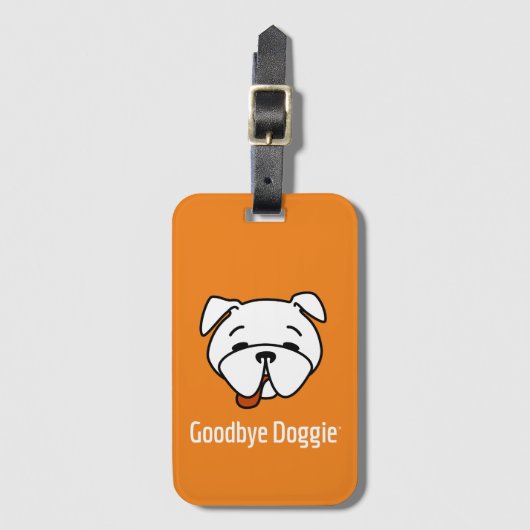 Vaarwel Doggie White Text Bagagelabel (Voorkant (verticaal))