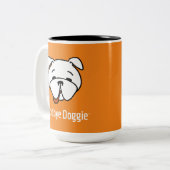 Vaarwel Doggie White Text Tweekleurige Koffiemok (Voorkant links)