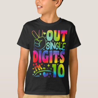 Vaarwel Eencijferig Ik ben 10 Cijfers Tie Dye Gebo T-shirt