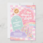 Vaarwel Eencijferige Regenboog Disco Verjaardag Kaart (Voorkant)