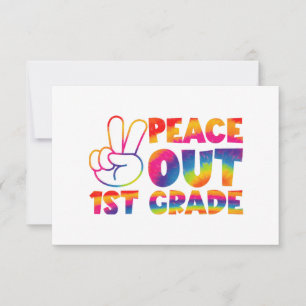 Vaarwel eerst klas Tie Dye laatste dag 1e klas  Bedankkaart