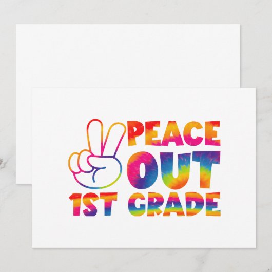 Vaarwel Eerste Klas Tie Dye Laatste Dag 1e Klas  Aankondiging (Voorkant / Achterkant)