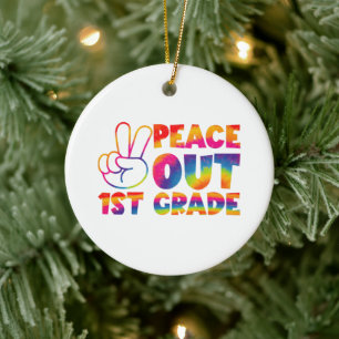 Vaarwel eerste klas Tie Dye laatste dag 1e klas  Keramisch Ornament