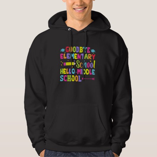 Vaarwel elementair Hallo Afstuderen middelbare sch Hoodie (Voorkant)