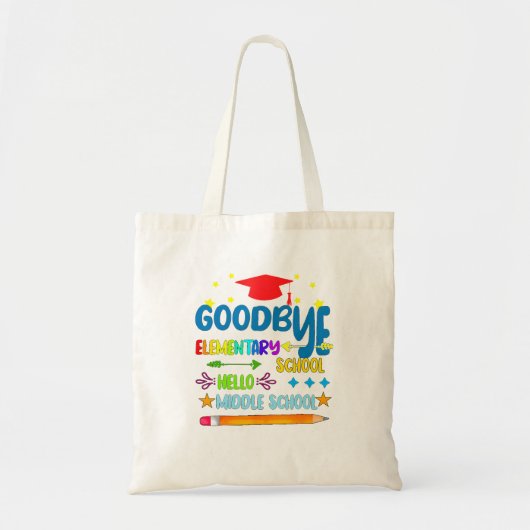 Vaarwel elementair Hallo Afstuderen middelbare sch Tote Bag (Voorkant)