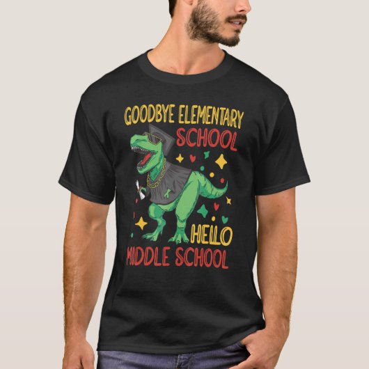 Vaarwel elementair Hallo middelbare school Afstude T-shirt (Voorkant)