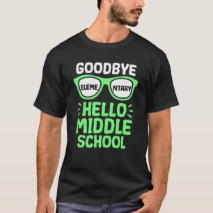Vaarwel elementair Hallo middelbare school leraar T-shirt